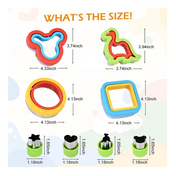 16 pcs Set-Sandwich Cutters & Sealers/Uncrustables (Dinosaur, Mickey & Shapes) - Picture 5 of 8